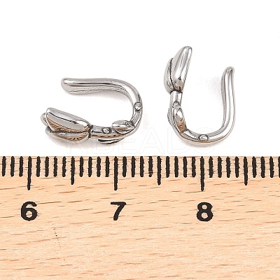 Rose Flower 316 Stainless Steel Clip on Nose Rings AJEW-C044-12AS-1