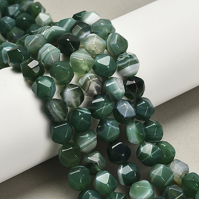 Dyed Natural Banded Agate Beads Strands G-G203-08A-1