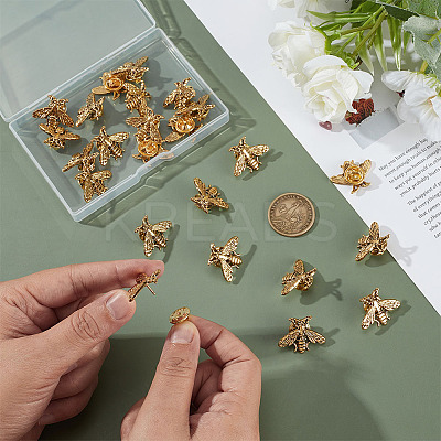 24Pcs Bees Alloy Brooch JEWB-ME0001-21AG-1
