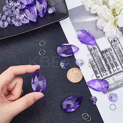 DIY Shining Faceted Pendant Making Kits DIY-GF0003-25E-1