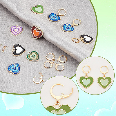 DIY Heart Drop Earring Making Kit DIY-GA0003-92-1