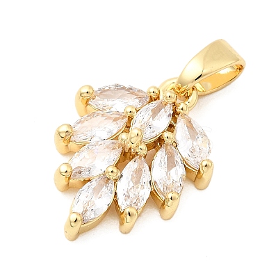 Brass Micro Pave Cubic Zirconia Pendants KK-G542-06G-02-1