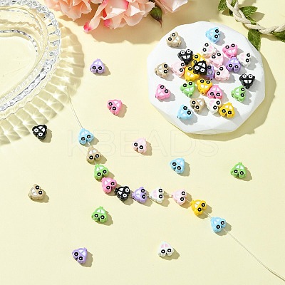 45Pcs 9 Colors Baking Paint Zinc Alloy Beads FIND-CJ0003-85-1