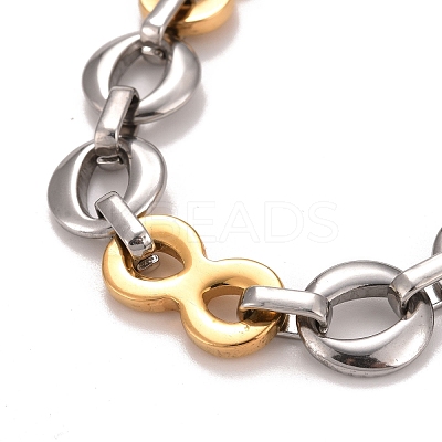 PVD Vacuum Plating 304 Stainless Steel Infinity Link Chains Necklace STAS-E160-14GP-1