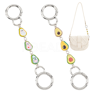 Avocado Alloy Enamel Link Purse Strap Extenders AJEW-AB00070-02-1