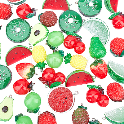 DIY 24Pairs Fruits Themed Resin Earring Making Kits DIY-PH0003-24-1