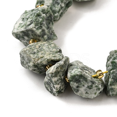 Raw Rough Natural Green Spot Jasper Beads Strands G-Z087-B16-1