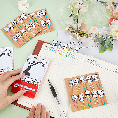 Panda Shape Iron Paperclips AJEW-CP0005-75-1