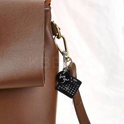 Engraved Calendar Date Stainless Steel Keychain KEYC-A028-EB&P-1