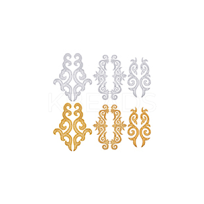 6 Styles Auspicous Cloud Ethnic Style PVC Sequin Embroidery Polyester Cloth Iron On Patches PATC-GA0001-33-1