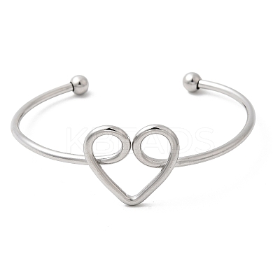 304 Stainless Steel Cuff Bangles for Women BJEW-Z150-02P-01-1
