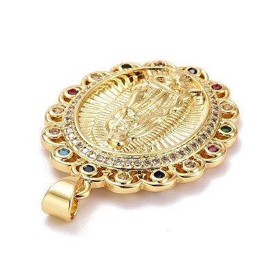 Brass Micro Pave Colorful Cubic Zirconia Pendants ZIRC-E165-02G-1