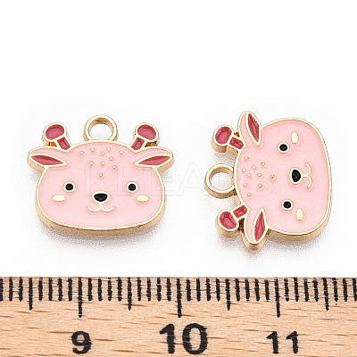 Light Gold Plated Alloy Enamel Pendants ENAM-T009-84C-RS-1