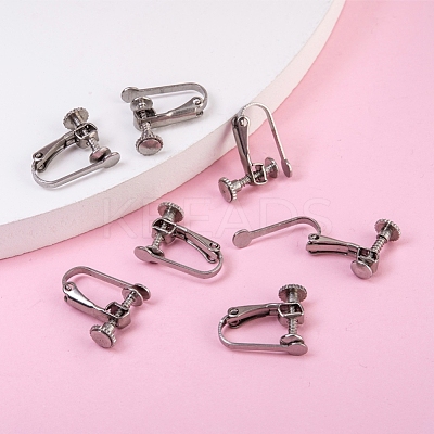 Tarnish Resistant 304 Stainless Steel Clip-on Earring Settings STAS-Q227-01-1
