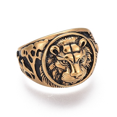 304 Stainless Steel Signet Rings for Men RJEW-O032-11AG-1