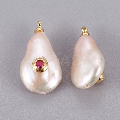 Natural Cultured Freshwater Pearl Pendants PEAR-F008-31G-06-1