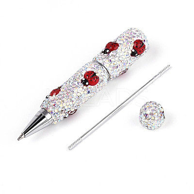 Resin & Polymer Clay Pave Rhinestone Ball-Point Pen AJEW-T013-04C-1