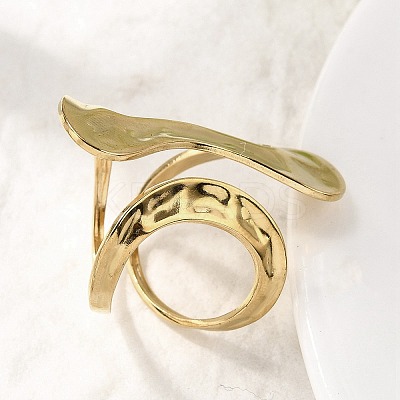 304 Stainless Steel Cuff Rings for Women RJEW-A077-01G-1