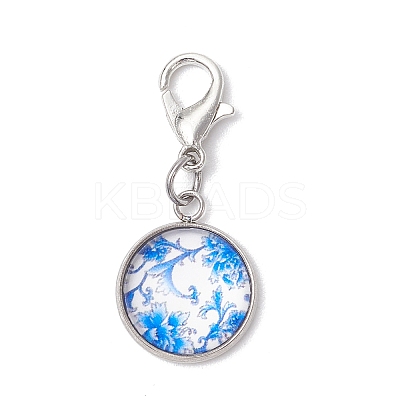 Half Round/Dome Glass Pendant Decorations HJEW-JM03338-1