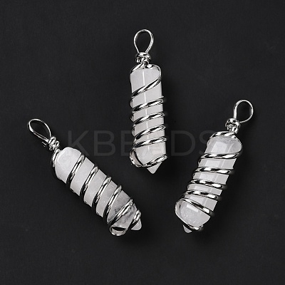 Natural Quartz Big Pointed Pendants G-I322-05P-10-1