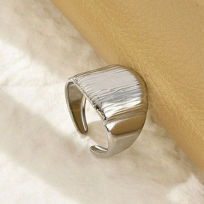 304 Stainless Steel Wide Cuff Rings for Women RJEW-G338-20P-1
