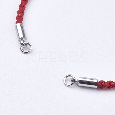 Braided Cotton Cord Bracelet Making MAK-I006-22P-1
