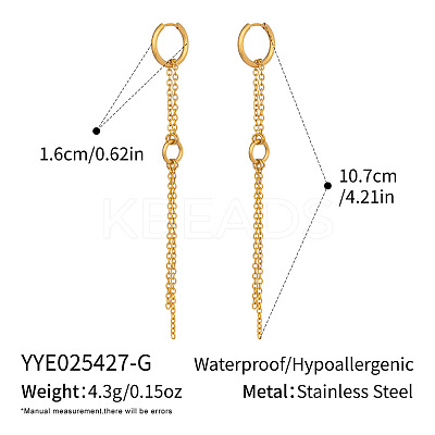 304 Stainless Steel Tassel Hoop Earrings LS-RB4112-1-1