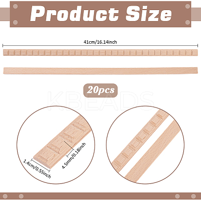 Square Wood Carving Waistline Edge Strips for Living Room Background Wall Decorative DIY-WH0622-561-1