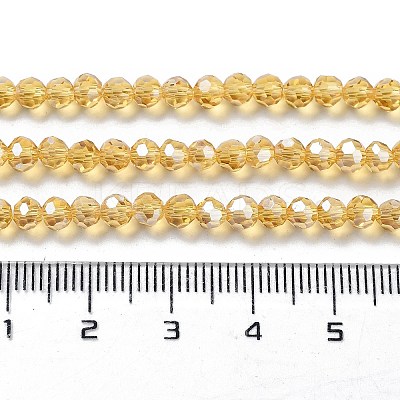 Electroplate Glass Bead Strands EGLA-R015-4mm-30-1