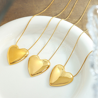Stainless Steel Heart Pendant Necklaces WG55877-01-1