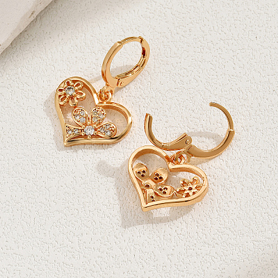 Fashionable Fringed Heart Tassel Brass Hoop Earrings IJ9645-1