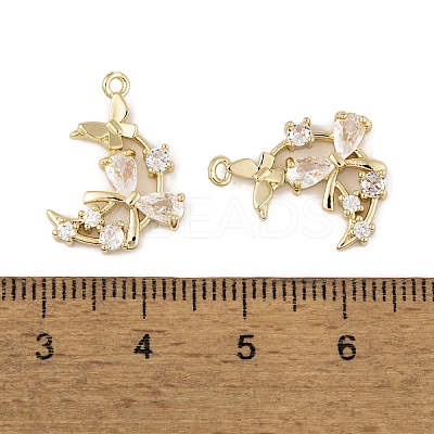 Brass Micro Pave Clear Cubic Zirconia Pendants LS-KK-L212-23G-1