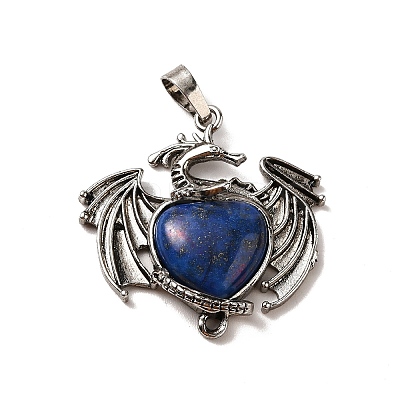 Natural & Synthetic Mixed Gemstone Heart Pendants KK-K331-01AS-1