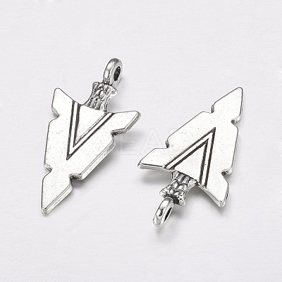 Tibetan Style Alloy Triangle Pendants X-TIBEP-2279-AS-LF-1