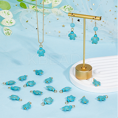 50Pcs Dyed Synthetic Turquoise Pendants PALLOY-AB00113-1