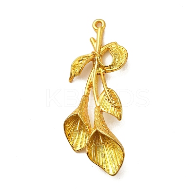 Rack Plating Alloy Flower Connector Charms FIND-C063-04G-1
