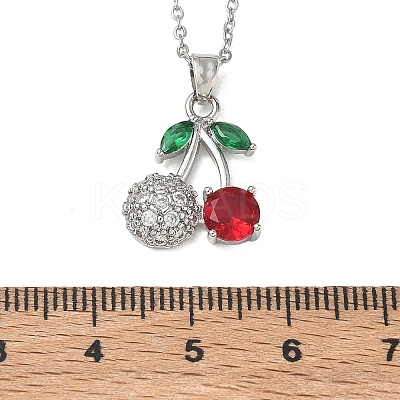 Brass & Cubic Zirconia Pendant Necklaces SA-CBA7E55-03P-02-1