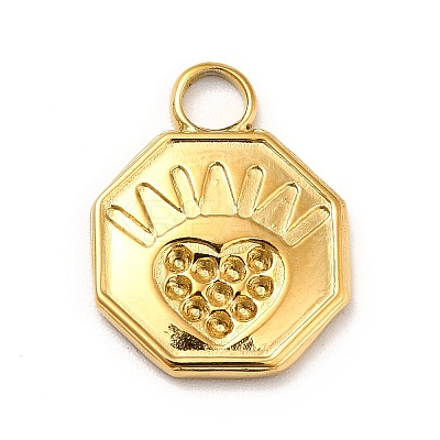 304 Stainless Steel Pendant Rhinestone Settings STAS-P312-06G-1