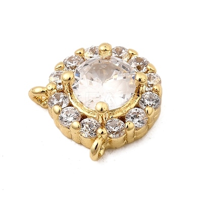 Brass Micro Pave Cubic Zirconia Charms KK-I360-024G-01-1