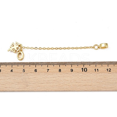 Brass Pave Clear Cubic Zirconia European Safety Chains with Charms KK-L236-15C-G-1