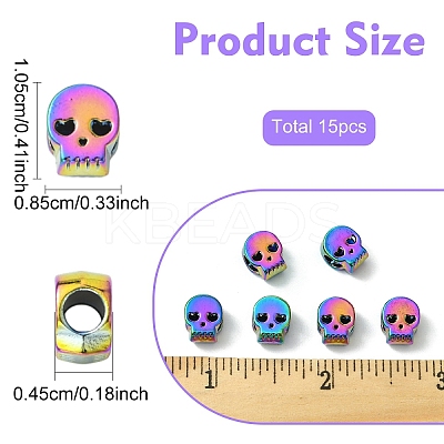 15Pcs Rack Plating Alloy European Beads FIND-YW0008-26-1