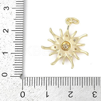 Rack Plating Brass Micro Pave Cubic Zirconia Pendants KK-H509-21G-02-1