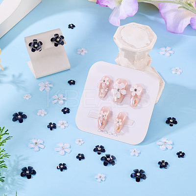80Pcs 8 Styles Flower Resin Cabochons RESI-TA0004-28B-1