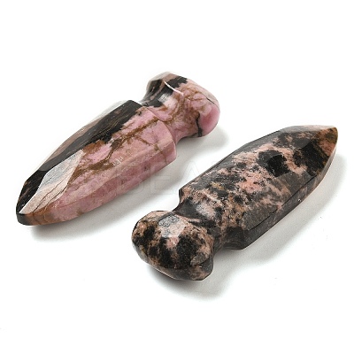 Natural Rhodonite Craved Sword Model Ornament DJEW-C019-02G-1