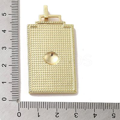 Brass Micro Pave Cubic Zirconia Pendant with Enamel KK-H458-02G-B02-1