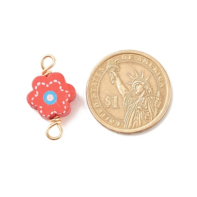 Spray Painted Wood Connector Charms PALLOY-JF01427-16-1
