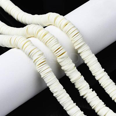 Flat Round Handmade Polymer Clay Beads CLAY-R067-10mm-21-1