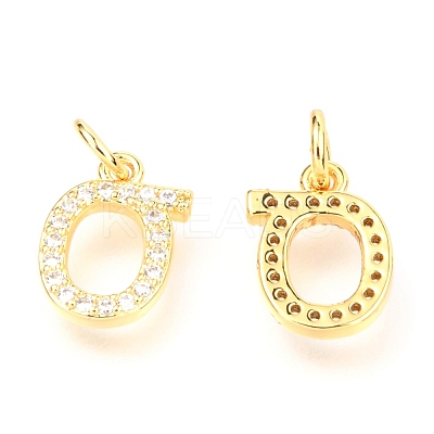 Brass Micro Pave Cubic Zirconia Charms ZIRC-O037-15G-1