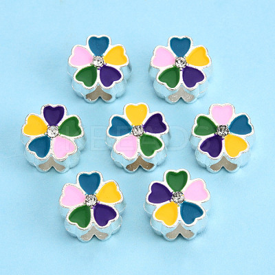 Alloy Enamel European Beads MPDL-T005-005F-RS-1