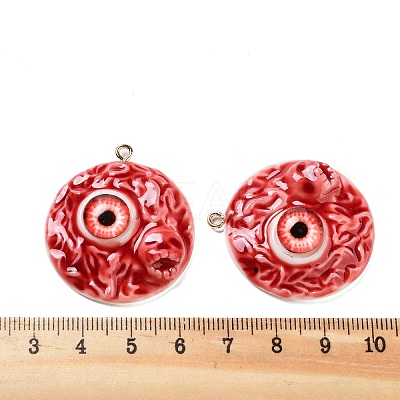 Eyeball Theme Opaque Resin Enamel Pendants RESI-D076-02C-1